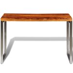 vidaXL Table à manger avec pieds en acier bois massif