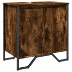 vidaXL Armoire lavabo de salle de bain chêne fumé 60x35x60 cm