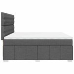 vidaXL Sommier à lattes de lit avec matelas Gris foncé 200x200cm Tissu