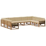 vidaXL Ensemble de canapés d'extérieur 9 Pièces Naturel et Beige
