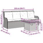 vidaXL Salon de jardin avec coussins 3 Pièces beige résine tressée
