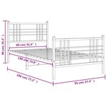 vidaXL Cadre de lit métal sans matelas avec pied de lit blanc 90x190cm