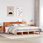 vidaXL Lit bibliothèque sans matelas cire marron 180x200cm bois massif