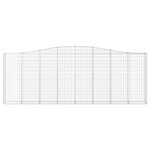 vidaXL Paniers à gabions arqués 4 Pièces 400x30x140/160 cm Fer galvanisé