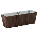 vidaXL Garde-Corps 2 pc Marron 50 x 17 x 17 cm métal