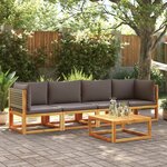 vidaXL Ensemble de canapés de jardin 4 pièces avec coussins en bois d'acacia et rotin