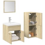 vidaXL Ensemble de meubles de salle de bain 3 Pièces chêne sonoma