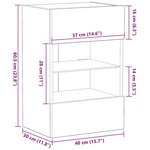 vidaXL Ensemble meuble TV Montage mural 2 Pièces Noir 40 x 30 x 60 5 cm