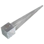 vidaXL Piquets au sol 2 pcs Argenté 14x14x91 cm Acier galvanisé