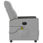 vidaXL Fauteuil de massage inclinable électrique gris nuage tissu
