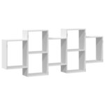 vidaXL Étagère murale blanc 159x18x65 cm bois d'ingénierie