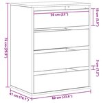 vidaXL Commode Chêne noir 60 x 41 x 76 cm Bois d'ingénierie