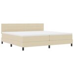 vidaXL Lit boxspring avec matelas Crème 200 x 200 cm tissu