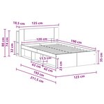 vidaXL Cadre de lit avec rangement Bois ancien 120 x 190 cm
