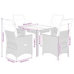 vidaXL Ensemble de bistro de jardin 5 Pièces coussins marron poly rotin