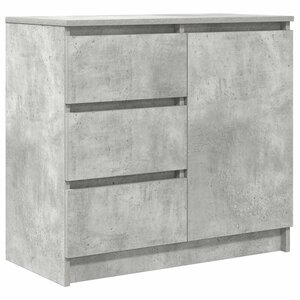 vidaXL Buffet avec tiroir gris béton 71x35x65 cm bois d'ingénierie