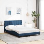 vidaXL Lit avec matelas Hanko bleu 120x200 cm tissu