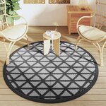 vidaXL Tapis d'extérieur ARAKIL noir Ø160 cm PP