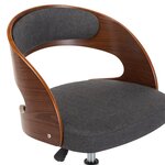 vidaXL Chaise pivotante de bureau Gris Bois courbé et tissu