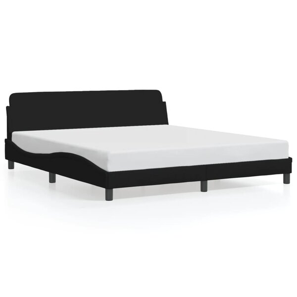 vidaXL Cadre de lit Dover noir 180x200 cm tissu