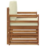 vidaXL Canapé d’extérieur Bois d'acacia massif et polyester Naturel