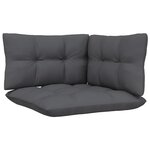 vidaXL Salon de jardin 9 Pièces avec coussins anthracite bois de pin