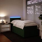 vidaXL Sommier à lattes de lit et matelas Vert foncé 80x200 cm Velours