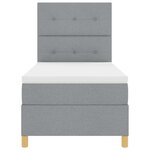 vidaXL Lit à ressorts avec matelas Gris clair 90 x 190 cm tissu