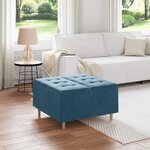 vidaXL Pouf de rangement avec coussin Bleu 80 x 80 x 45 cm Velours