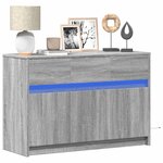 vidaXL Meuble TV avec LED sonoma gris 91x34x61 cm bois d'ingénierie