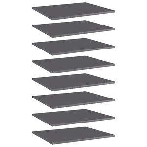 vidaXL Panneaux de bibliothèque 8 Pièces gris brillant bois d’ingénierie