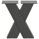 vidaXL Pieds de table basse en forme de X  2 pièces  anthracite  40 x (30-31) cm  acier