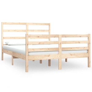 vidaXL Cadre de lit sans matelas bois massif de pin 135x190 cm
