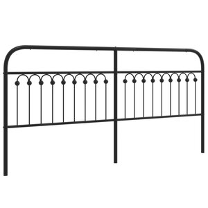 vidaXL Tête de lit métal noir 200 cm