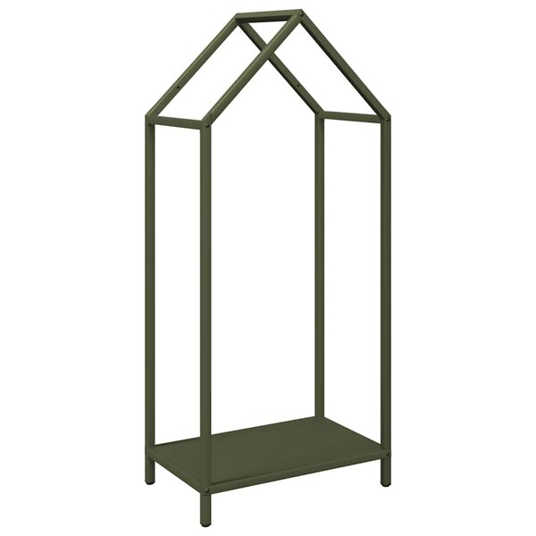 vidaXL Portant de bois chauffage vert olive 40x25x90 cm
