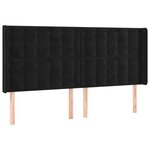 vidaXL Tête de lit avec oreilles Noir 183x16x118/128 cm Velours