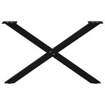 vidaXL Pieds de table basse en forme de X  2 pièces  noir  70 x (42-43) cm  acier