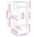 vidaXL Maison pour chat blanc 43x43x90 cm bois de pin massif