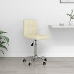 vidaXL Chaise pivotante de bureau Crème Tissu