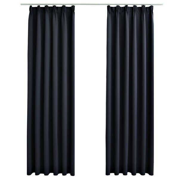 vidaXL Rideaux occultants avec crochets 2 Pièces Anthracite 140x245 cm