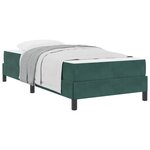vidaXL Lit à ressorts avec matelas Vert foncé 90 x 200 cm tissu