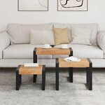vidaXL Tables gigognes 3 Pièces Bois solide