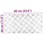 vidaXL Plaques à damier 4 Pièces Argent 60 x 30 cm Aluminium