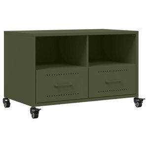 vidaXL Meuble TV vert olive 68x39x43 5 cm acier