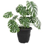 vidaXL Pot à fleurs rond 6 Pièces Noir Ø 26 x 21 5 cm Plastique