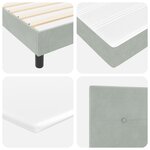 vidaXL Lit à ressort avec matelas et lumière LED Gris clair 180x200 cm Velours