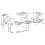 vidaXL Lit de jour sans matelas cire marron 90x200 cm bois pin massif