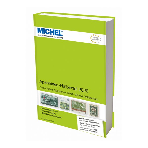 Catalogue de cotation Michel timbres de la péninsule italienne 2026.