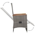 vidaXL Salon de jardin 3 Pièces avec coussins Résine tressée Gris