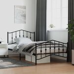 vidaXL Cadre de lit métal sans matelas avec pied de lit noir 107x203cm